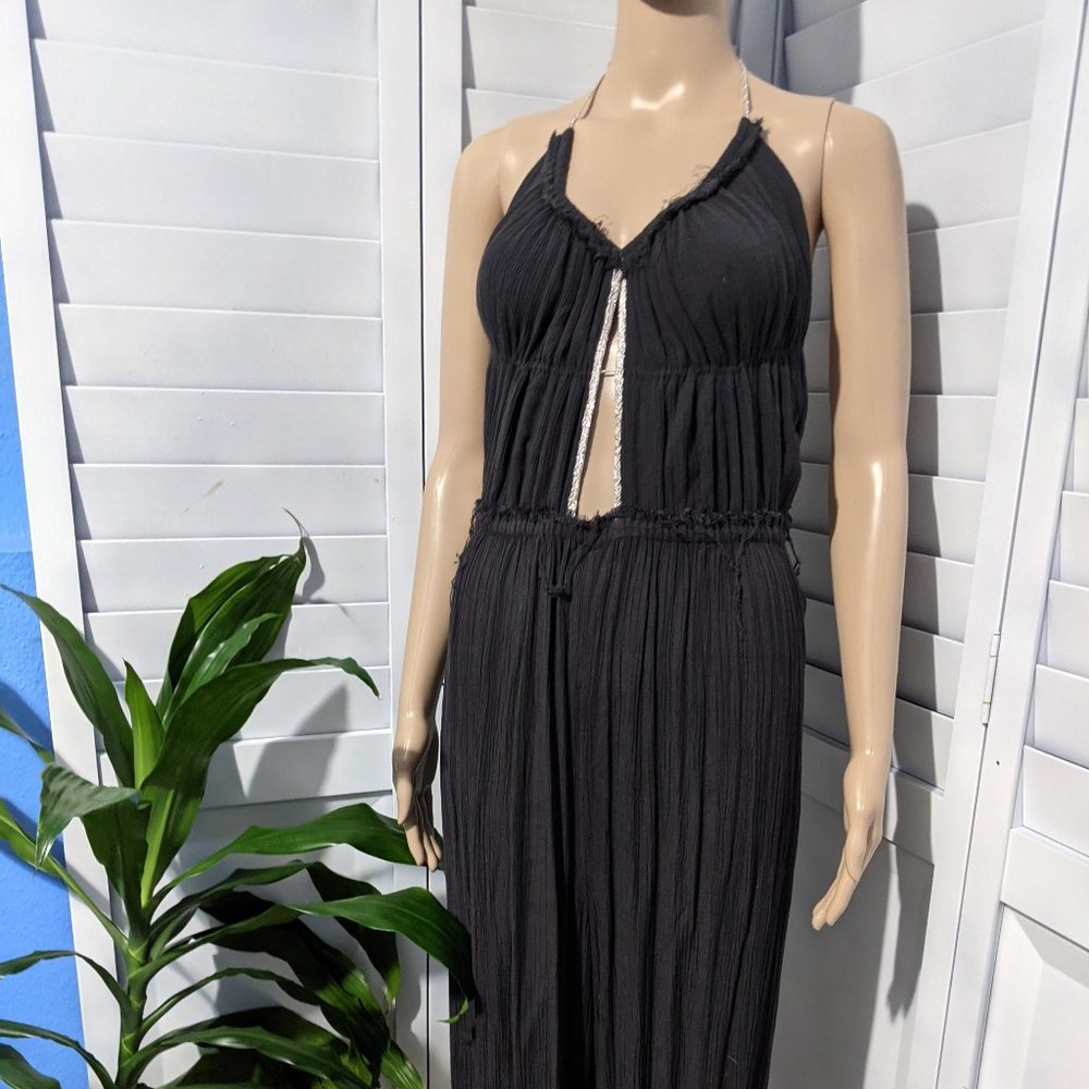 Free People Purple Halter Backless Jumpsuit M